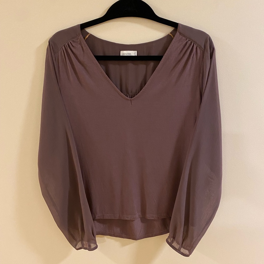 Gentle Fawn Mauve Long Sleeve Blouse - Size S